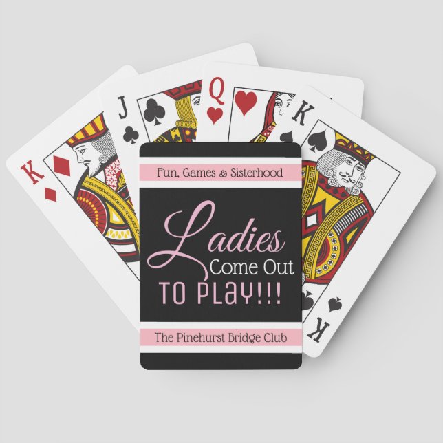 Jeu De Cartes "Les Dames Sortent Jouer" Personnalisé (dos)