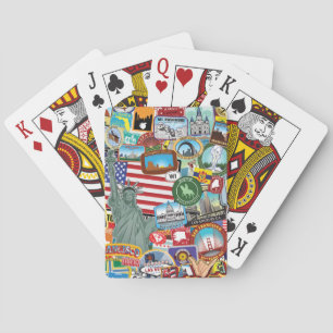 Jeu De Cartes Les Etats-Unis voyagent motif d'autocollant