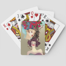 Les femmes qui jouent aux cartes