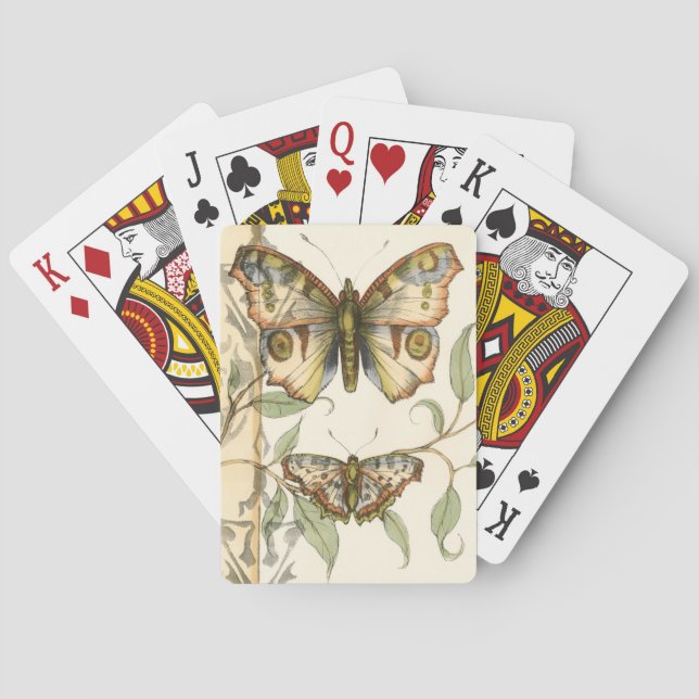 Jeu De Cartes Les papillons Tandem sur les Feuilles verts (dos)