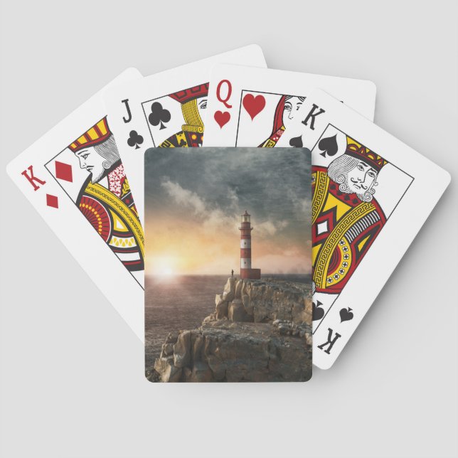 Jeu De Cartes Les phares | Phare rouge et blanc (dos)