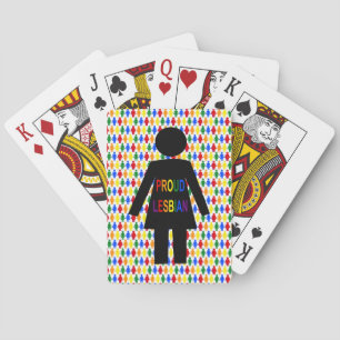 Jeu De Cartes Lesbienne LGBTQ Silhouette et Rainbow Ladies