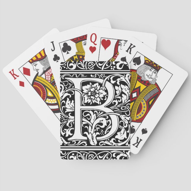Jeu De Cartes Lettre B Monogramme médiéval Art Nouveau (dos)
