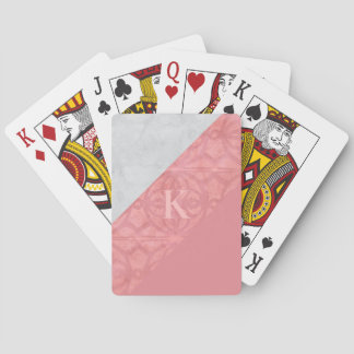 Jeu De Cartes LETTRE Batik Rose Ruddy ET Aquarelle Grise