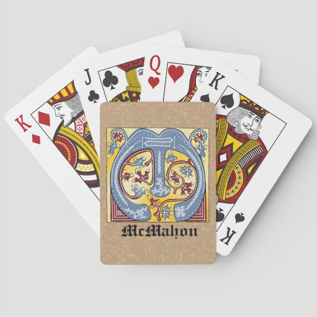 JEU DE CARTES LETTRE BLEUE ET ROUGE MOYENNE M ILLUMINÉE (dos)