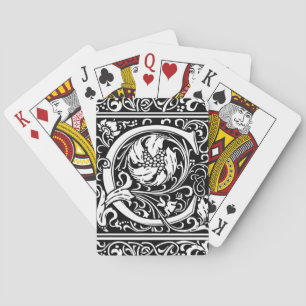 Jeu De Cartes Lettre C Monogramme médiéval Art Nouveau
