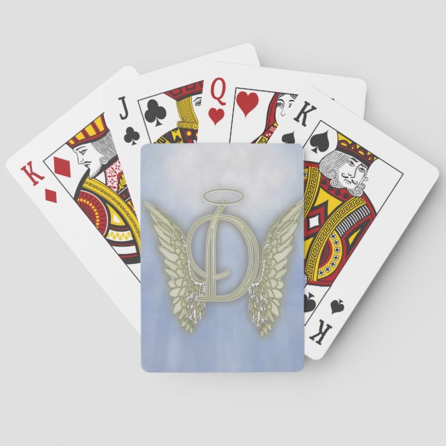 Jeu De Cartes Lettre D Angel Monogramme Jouer Cartes (dos)