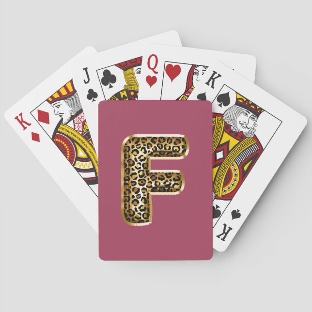 Jeu De Cartes LETTRE Empreinte de léopard VACANCIENNE F (dos)