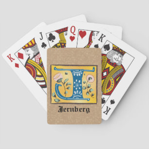 Jeu De Cartes LETTRE Florale MOYENNE ÉCLAIRÉE J MONO