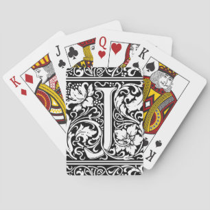 Jeu De Cartes Lettre J Monogramme médiéval Art Nouveau