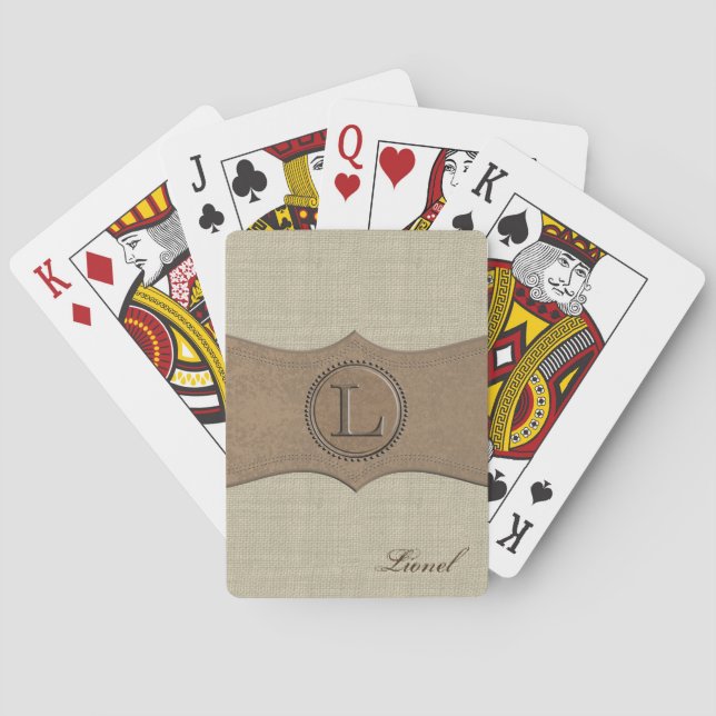 Jeu De Cartes LETTRE MONOGRAPHIQUE rustique L (dos)
