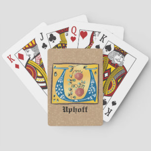 Jeu De Cartes LETTRE MOYENNE Florale Illuminée U MONO