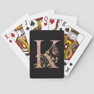 Jeu De Cartes LETTRE Parties scintillant rose FLASH K