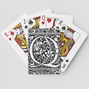 Jeu De Cartes Lettre Q Monogramme médiéval Art Nouveau