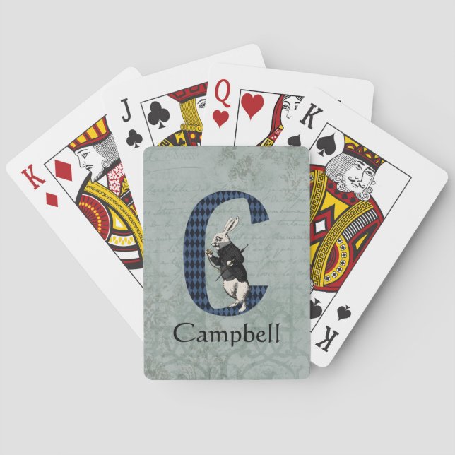 Jeu De Cartes LETTRE TAPIS BLANC WONderland C (dos)