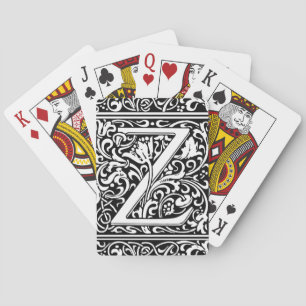 Jeu De Cartes Lettre Z Monogramme médiéval Art Nouveau