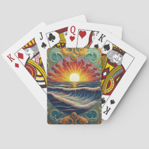 Jeu De Cartes Lever de soleil sur l'eau