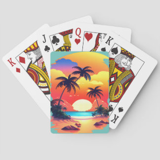 JEU DE CARTES LEVER TROPICALE À LA PLAGE