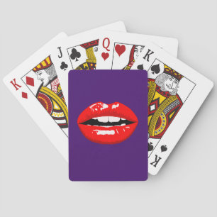 Jeu De Cartes Lèvres rouges brillantes Jouer des cartes