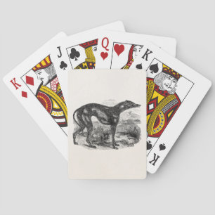 Jeu De Cartes Lévrier vintage 1800s - Lévriers Chiens