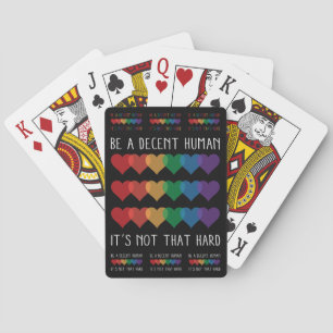 Jeu De Cartes LGBT Heart Retro Be A Decent Human Ce n'est pas qu