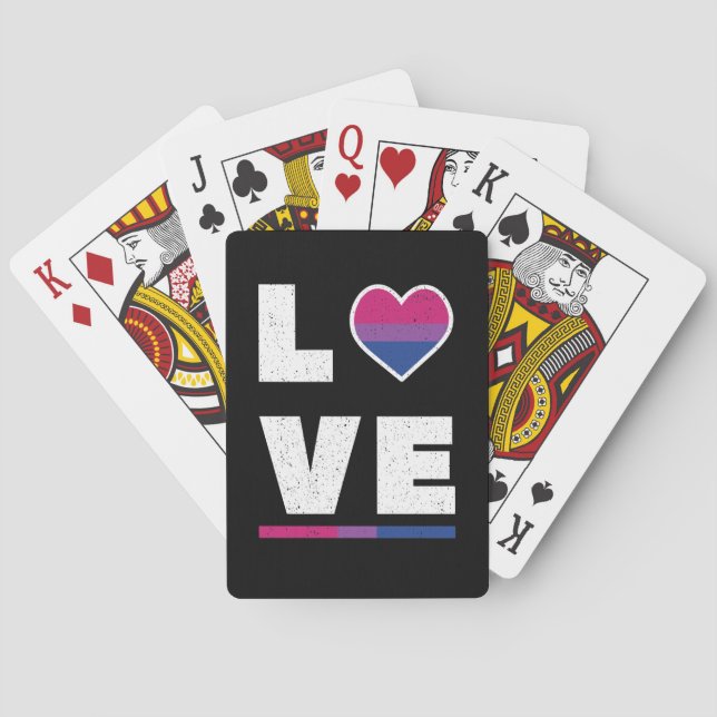 Jeu De Cartes LGBTQ Bisexual Fierté Drapeau Déchiré Grunge Love (dos)