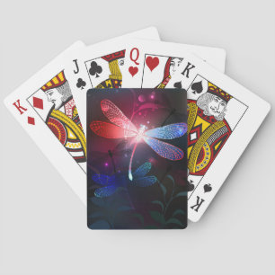 Jeu De Cartes Libellule rouge lumineuse