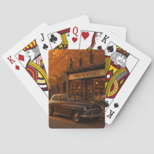 Jeu De Cartes Librairie Automne/Automne vintage et voiture