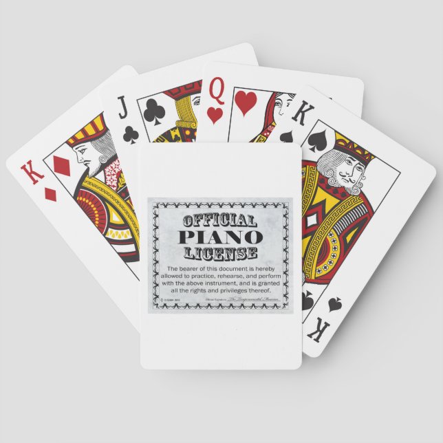 Jeu De Cartes Licence de piano (dos)