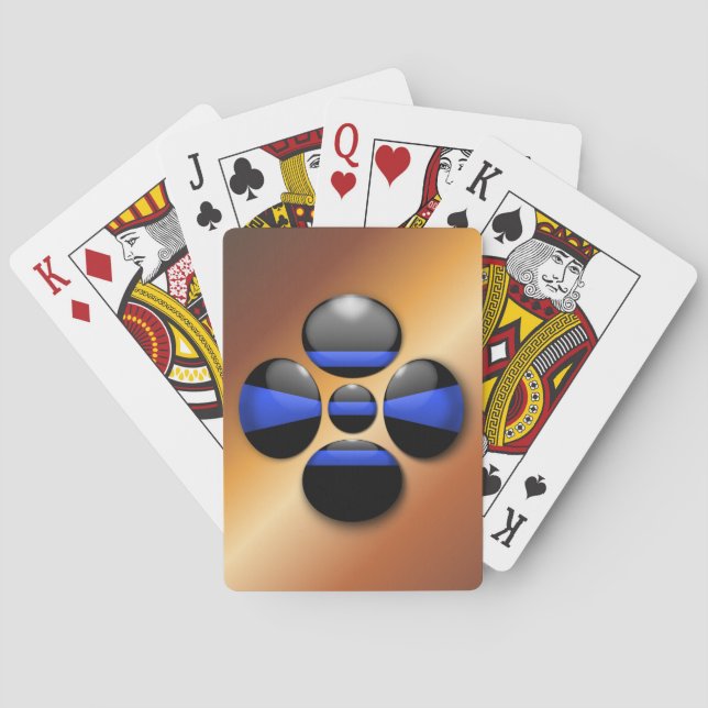 Jeu De Cartes Ligne bleue mince (dos)