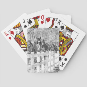 Jeu De Cartes Ligne de Chevaux Amish Noir et blanc