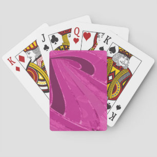 Jeu De Cartes Lignes courbes soyeuses abstraites en rose