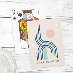 Jeu De Cartes Lignes d'art géométrique abstraites rétro arches c