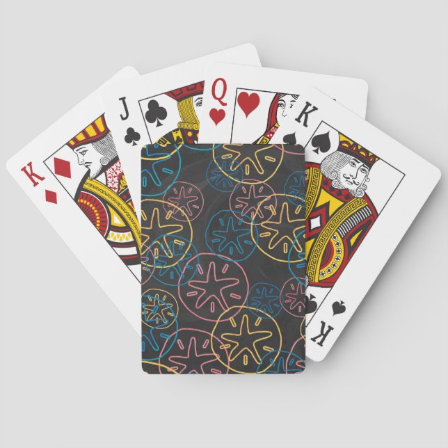Jeu De Cartes Lignes de Dollar de Sable Rouge Jaune Bleu (dos)