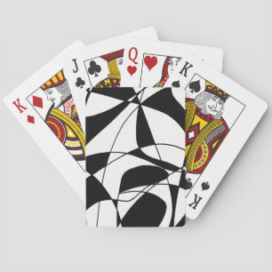 Jeu De Cartes Lignes noires et blanches, motif d'impression coul