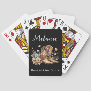 Jeu De Cartes Line Dance Pays Bottes Occidentales Fleurs