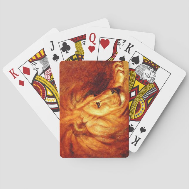 Jeu De Cartes Lion au repos (par Abbott Handerson Thayer) (dos)