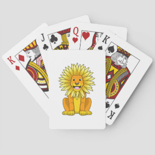 Jeu De Cartes Lion avec Fleur de tournesol