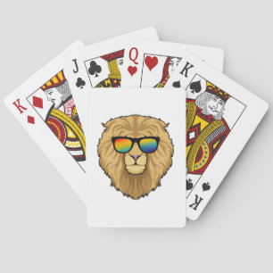 Jeu De Cartes Lion avec lunettes de soleil