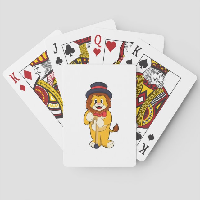 Jeu De Cartes Lion comme Gentleman avec Casquette (dos)