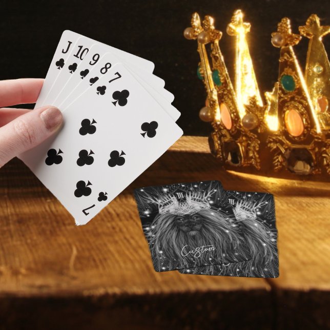 Jeu De Cartes Lion d'étoile avec monogramme de couronne (Créateur téléchargé)