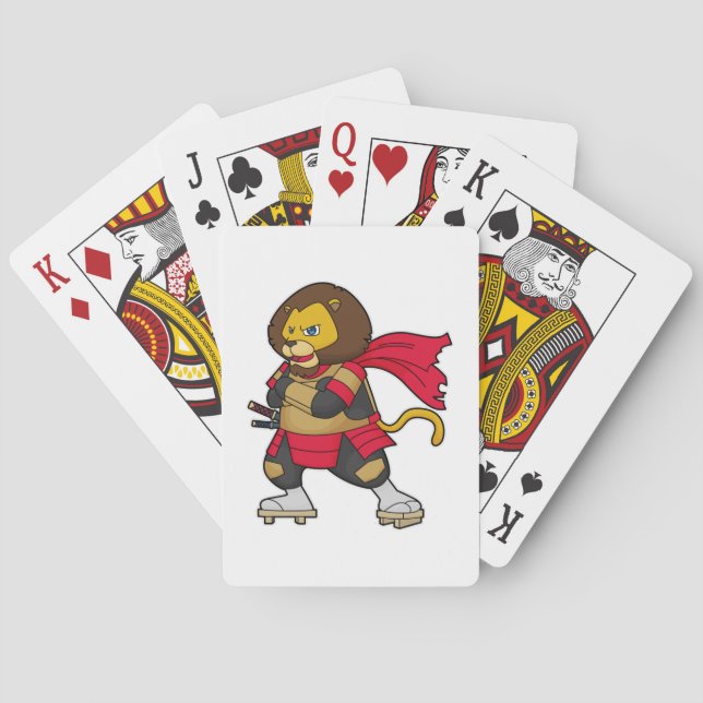 Jeu De Cartes Lion en guerrier avec Cap (dos)