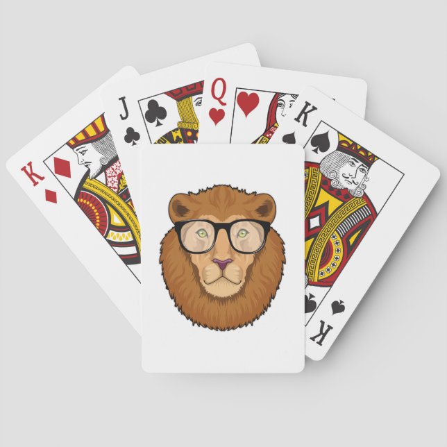 Jeu De Cartes Lion Nerd avec lunettes (dos)