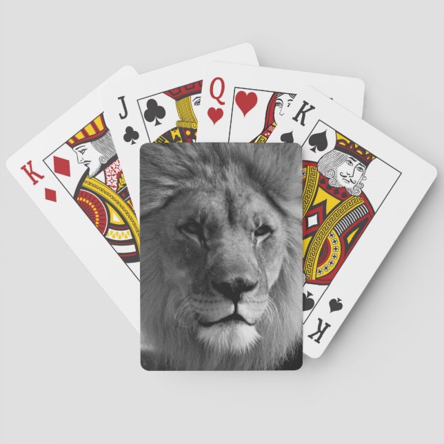 Jeu De Cartes Lion noir et blanc (dos)