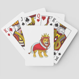 Jeu De Cartes Lion roi avec Couronne & Cap