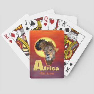 Jeu De Cartes Lion Safari Afrique Sunset Personnalisé