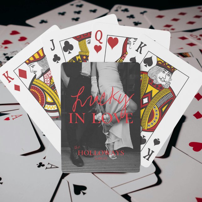 Jeu De Cartes Livre d'invité Mariage personnalisé classique mode (Add a playful and memorable twist to your guest book with these “Lucky in Love” playing cards!)