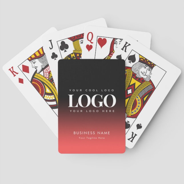Jeu De Cartes Logo de l'entreprise personnalisée Noir Rouge Ombr (dos)
