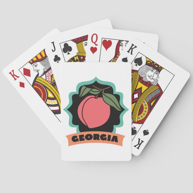 Jeu De Cartes Logo de pêche de la Géorgie (dos)