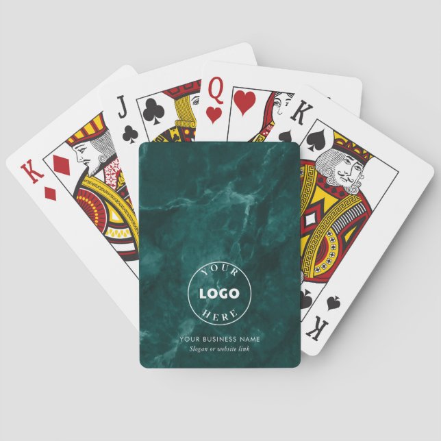 Jeu De Cartes Logo d'entreprise Marbre vert Clients d'entreprise (dos)